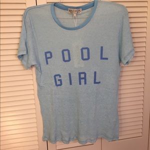 NWT 💙 Wildfox Pool Girl Shirt Size M Blue Coverup